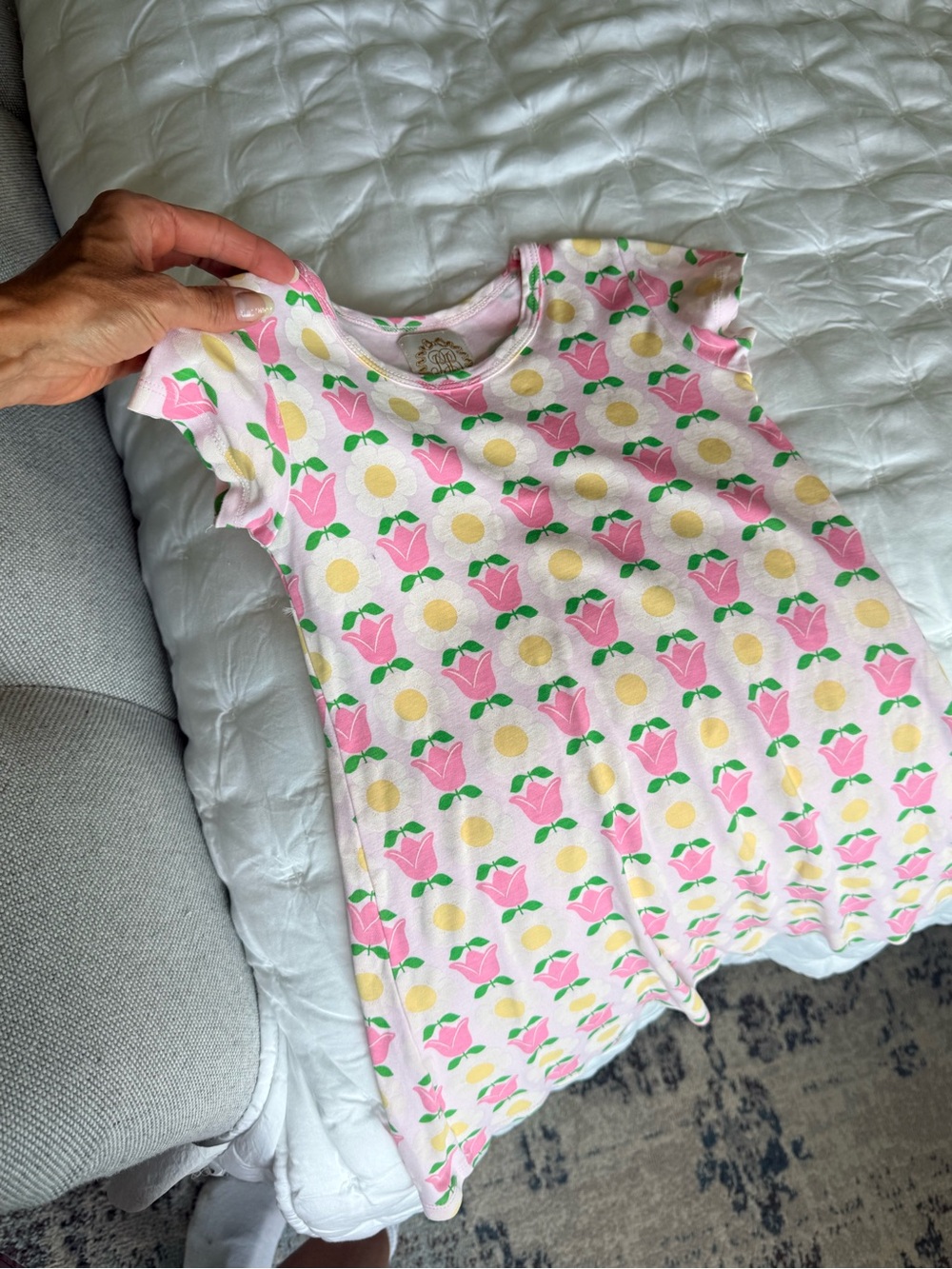 The Beaufort Bonnet Company Pink Floral Short-Sleeve Nightgown